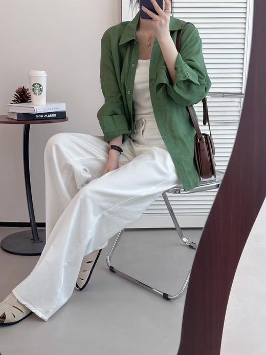 3-5天发货 无苎麻不夏天 松绿色苎麻衬衫遮肉显瘦！ 上身轻松惬意，秒变“纸片人” 商品图2