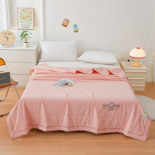 【产地直发】【 新疆棉花夏凉被】100%棉     针刺工艺轻柔机洗 不结团！精美手工包边 不空边！绗缝定位工艺 不跑棉！透气性≈化纤面料的10倍 商品图5