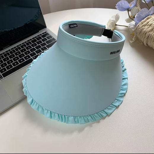 [夏上新！韩版甜美系！】UPF50+冰丝少女花边防晒帽   冰丝空顶防晒帽女夏大帽檐防紫外线遮阳帽可折叠户外骑行太阳帽子 商品图9