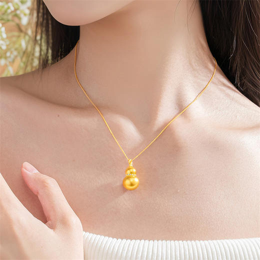 【新品首发】足金葫芦项链 黄金葫芦福禄中国风套链【按克计价黄金3】MEMORA诗普琳GN263901（线上专供） 商品图2