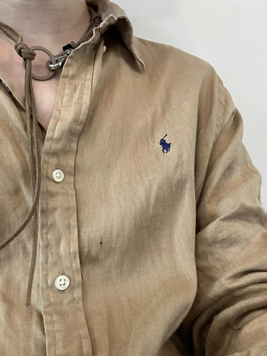 宽松版亚麻衬衫 清爽利落高级中性风 极简H型版型 小落肩袖设计 超细全亚麻面料 后片工字褶裥方便活动 弧形下摆前短后长好搭配 商品图14