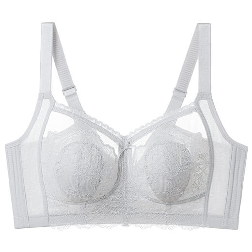 QC-W6185  大胸显小兔耳朵杯内衣收副乳聚拢调整型性感蕾丝无钢圈文胸（单件） 商品图5