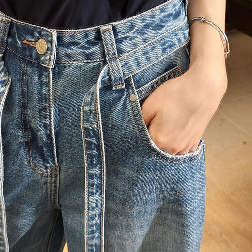 【不换不退】良木礼八分牛仔裤（98198） 商品图4