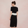 QF893斯尔丽2025夏季新款撞色装饰下摆修身端庄大方OL气质连衣裙 商品缩略图1