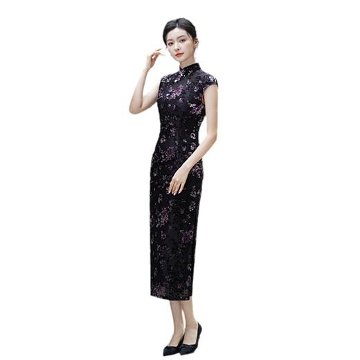 GX老上海复古国风长款连袖旗袍2025春夏新款小个子中式旗袍裙 商品图4