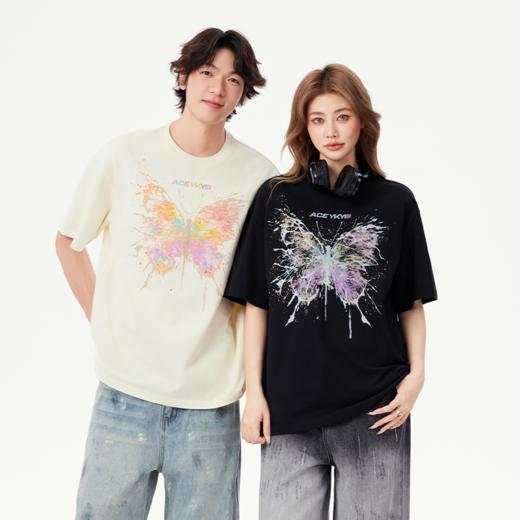 YKYB黄子韬短袖T恤透气舒适色彩爆炸时尚潮流蝴蝶上衣Y52NDT034 商品图0