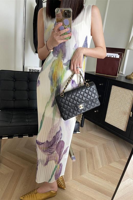 ANSUABEL 三宅花朵印花无袖褶皱连衣裙 18361 商品图7