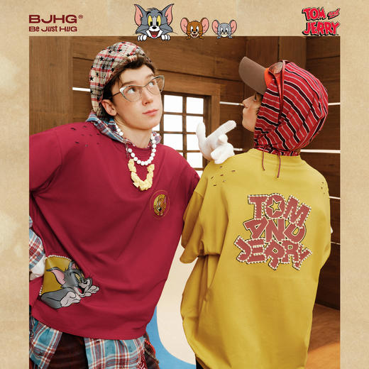 【猫和老鼠联名】 BJHG不计后果童趣复古短袖t恤男夏防晒速干半袖 商品图0