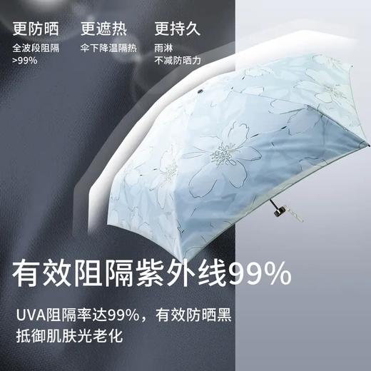 紫宝【小轻伞】陌上花语双层黑胶防紫外线五折晴雨伞 商品图3