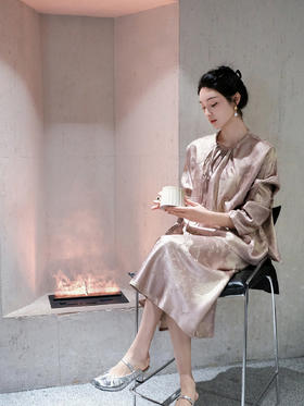 盛唐牡丹 |莲花纹真丝提花半裙