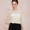 QF256斯尔丽2025夏季新款法式浪漫水溶绳股立体蕾丝高级感气质高雅上衣 商品缩略图4