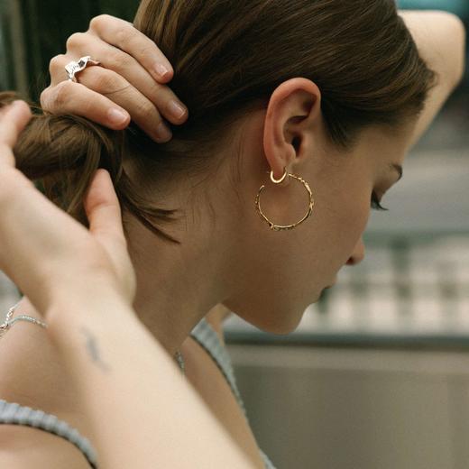【蔡文静于文文同款】alodia.co 品牌直发 熔岩耳环 复古肌理感大圈hoop百搭量感存在感 商品图4