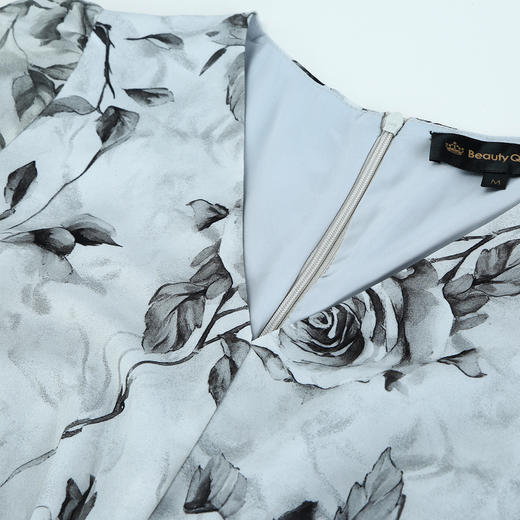 QF887斯尔丽25新款法式浪漫高腰节分割线太阳摆荷叶边显瘦出游连衣裙 商品图5