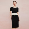 QF893斯尔丽2025夏季新款撞色装饰下摆修身端庄大方OL气质连衣裙 商品缩略图0