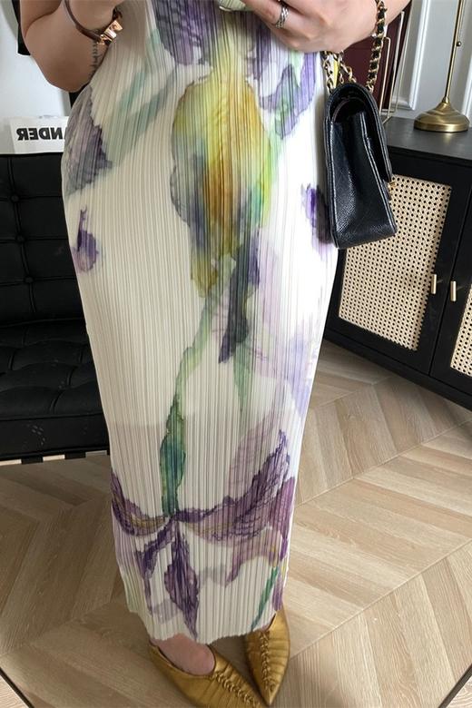 ANSUABEL 三宅花朵印花无袖褶皱连衣裙 18361 商品图6