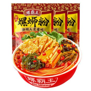 螺霸王螺蛳粉 加辣加臭370g*3袋 广西柳州特产方便速食酸辣粉面螺狮粉 /粮油调味 /方便食品 /螺蛳粉 商品图0