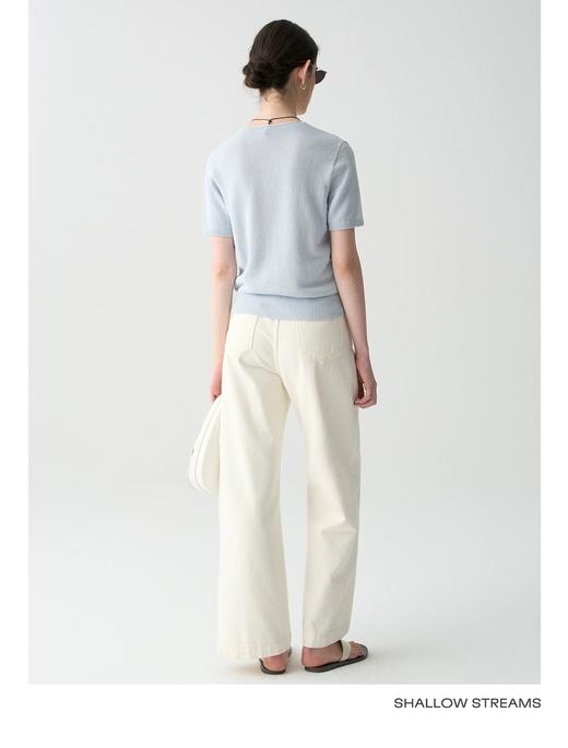 【无缝一体和纸纱圆领T恤】甄选和纸混纺纱线，质地轻盈，透气清爽JZ2531-CC 商品图6