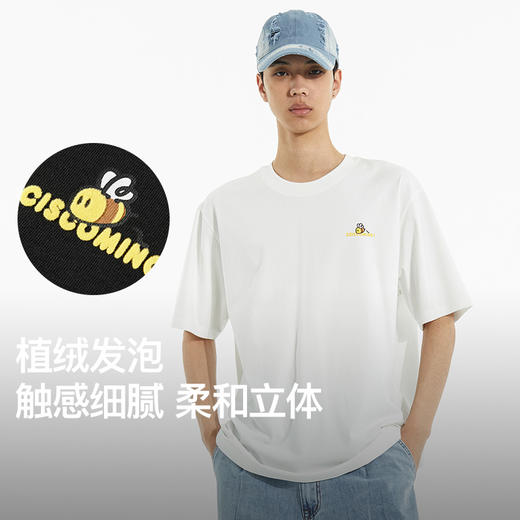 NPC潮牌CC系列背后蜜蜂小花发泡印花短袖T恤男索罗娜凉感CC53TE08 商品图2