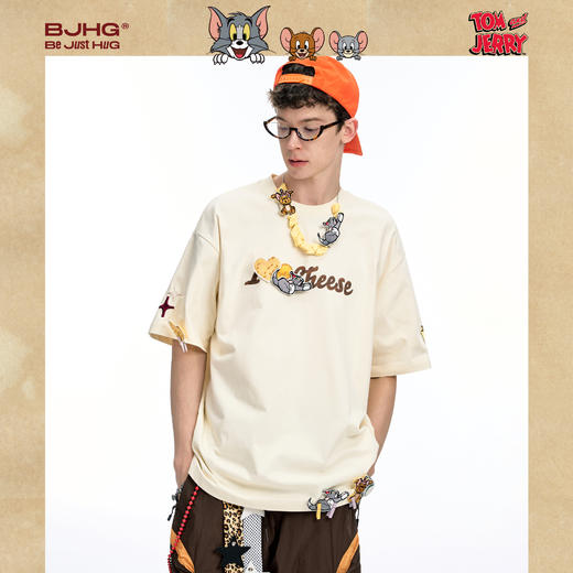 【王琳凯同款】猫和老鼠联名  BJHG不计后果美式短袖t恤男款夏情侣功能性半袖 商品图1