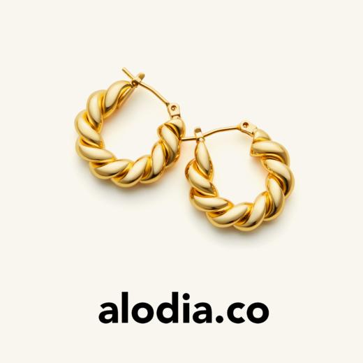 【E24012-g】alodia.co 王子璇同款缠绕耳钉戒指 925银针日常通勤百搭镂空柔美线条RJ136 商品图0