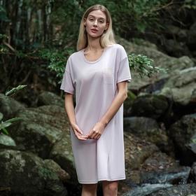 【透气棉带胸垫】SCHIESSER德国舒雅女士春夏纯棉软糯亲肤透气带胸垫家居裙E1-22963D