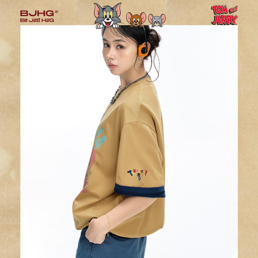 【猫和老鼠联名】 BJHG不计后果做旧短袖t恤男款凉感速干功能半袖 商品图3