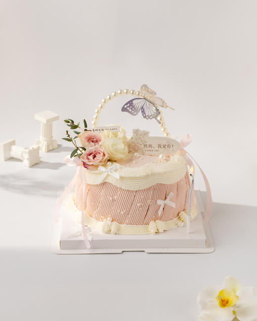 粉色花篮 母亲节蛋糕 商品图0