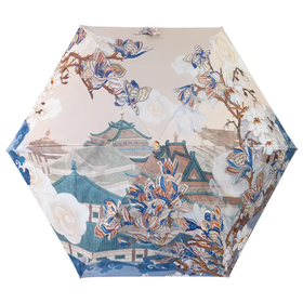 紫宝新中式国潮美学五折黑胶太阳伞