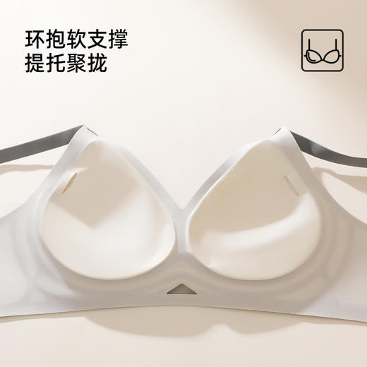 熳洁儿 舒适无痕内衣小胸聚拢防下垂螺纹舒适百搭ABC杯轻运动风25261502 商品图1
