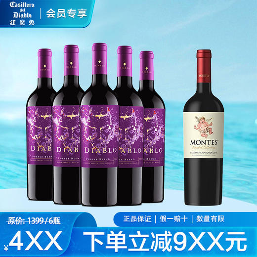 【爆款组合】魔神炫紫*5瓶+小天使赤霞珠*1瓶//魔神长相思*5瓶+小天使赤霞珠*1瓶 商品图0