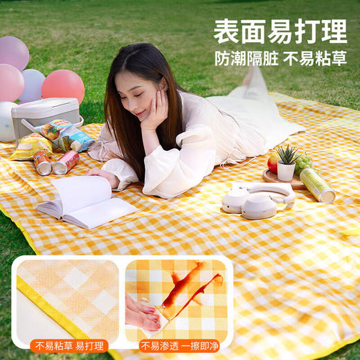 川崎 野餐垫 K3I00-A0812-1白黄格200*200cm 商品图1
