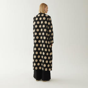 A1GA4028804 玛丝菲尔Marisfrolg 【羊毛混纺】立领绑带波点羊毛呢大衣冬