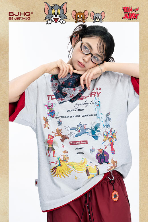 【猫和老鼠联名】 BJHG不计后果美式凉感短袖t恤男夏速干情侣半袖 商品图5