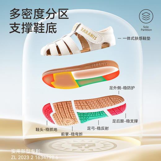 泰兰尼斯稳稳鞋夏季新款童鞋礼盒装男宝宝学步鞋防滑鞋子女童凉鞋 T26T5B7113/B7114 商品图2