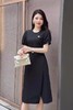 Le Malene 经典黑色优雅腰带连衣裙 18355 商品缩略图3