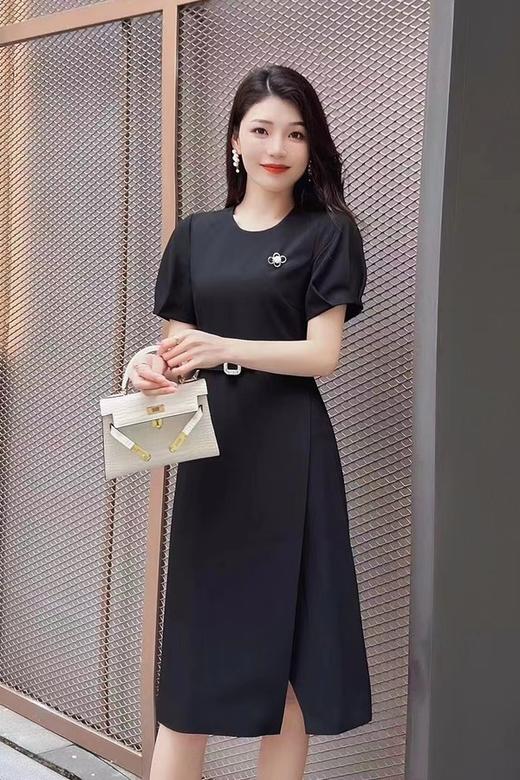 Le Malene 经典黑色优雅腰带连衣裙 18355 商品图3