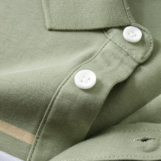 男士POLO衫夏季95%棉 翻领口袋条纹短袖上衣   PSL25115* 商品图5