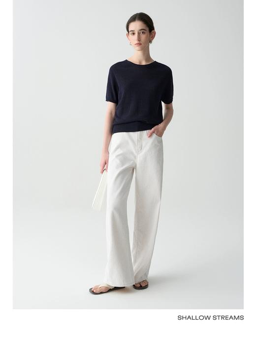 【无缝一体和纸纱圆领T恤】甄选和纸混纺纱线，质地轻盈，透气清爽JZ2531-CC 商品图4