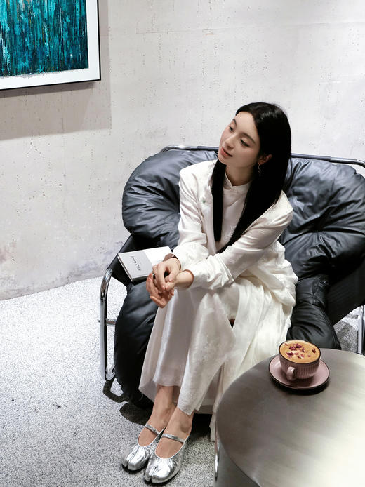 盛唐牡丹| 珍珠白小凤凰纹冠乐绉半裙 商品图2