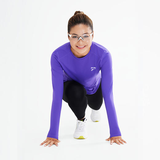 多威长袖运动女款跑步弹力新品T恤圆领衫2342455 商品图9