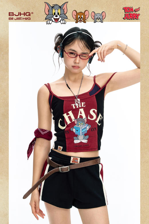 【张小婉同款 】猫和老鼠联名 BJHG不计后果复古撞色背心女夏外穿卡通甜妹吊带 商品图5