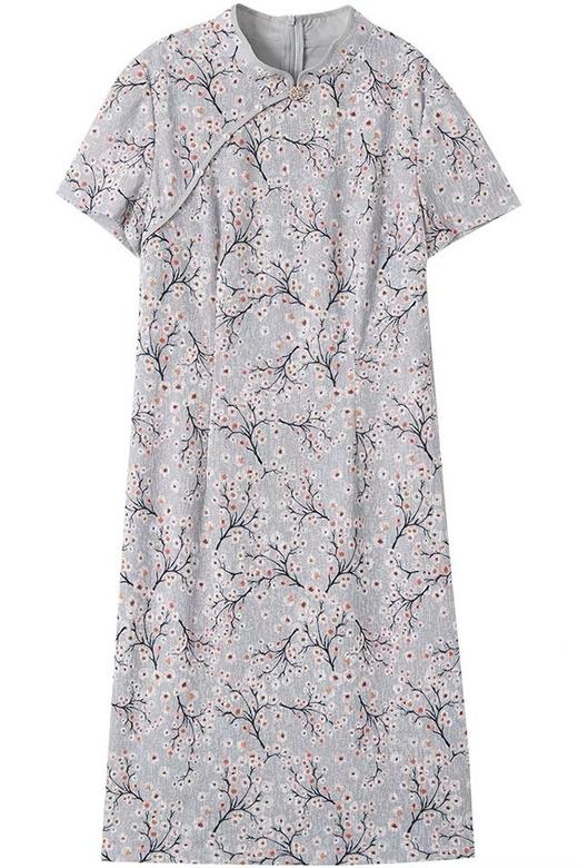 OUNIXUE/欧昵雪 气质温柔立领改良式旗袍连衣裙 18444 商品图7