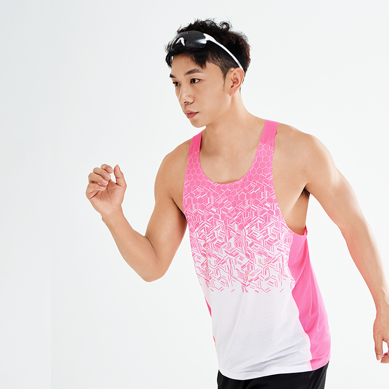 多威六边形背心男夏季新款专业马拉松跑步无袖T恤2142328