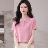 CC-101-31802时尚天丝翻领短袖t恤女2025新款夏季薄款莱赛尔显瘦减龄针织上衣 商品缩略图1