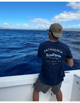 8塔飞鱼海岸线印花 情侣款圆领短袖T恤 TX472