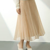 「K」洛诗琳04202仙气网纱半身裙2025夏季气质高腰A字百褶裙1083 商品缩略图0