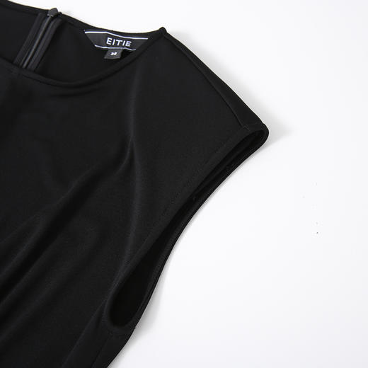 EITIE爱特爱极简黑色无袖高腰a字显瘦连衣裙夏季新款8207918 商品图3