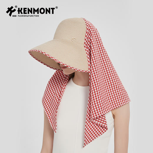 卡蒙遮阳防晒帽护颈遮脸一体头巾帽防紫外线草帽KM-6248 商品图4