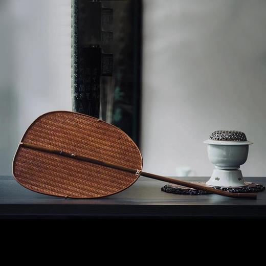 非遗2026定制手工竹编扇子中式复古清风竹编扇大漆麈尾团扇竹制加厚蒲扇青蓖扇 商品图3