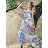 两三事 不凋花境 2025夏季新款度假风印花串珠吊带裙长款连衣裙 商品缩略图3